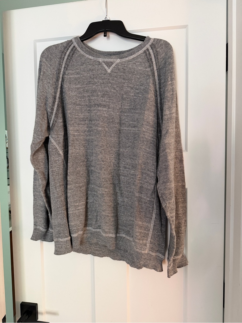 TOMMY BAHAMA Reversible Heather Gray Crewneck Sweater-Size XL